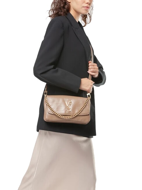 LOUISE Mittelgroße Umhängetasche mit Kettengriff taupe - Damentaschen