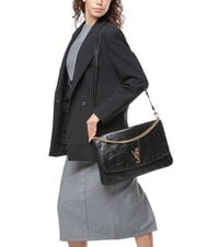 V73 LOUISE Große Umhängetasche mit Kettengriff Schwarz - Damentaschen - 6