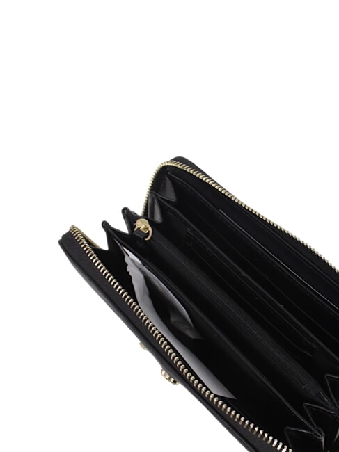 LOUISE Große Geldbörse mit Rundum-Reißverschluss Schwarz - Brieftaschen Damen