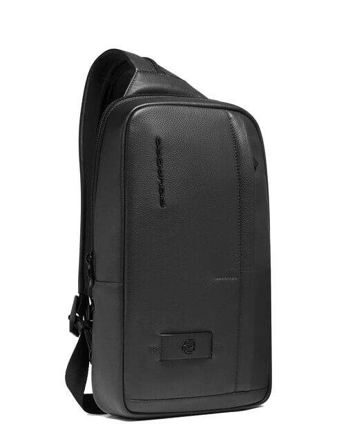 W137 One-Shoulder-Rucksack aus Leder Schwarz - PC-Rucks&auml;cke