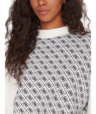 GUESS AUBREY Pullover mit lockerer Passform 4 g Creme und Blau - Damenpullover - 3