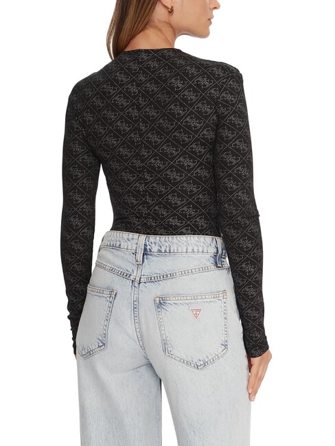 TEODORA Langärmliger Rundhalspullover mit Strasssteinen jetbla - Damenpullover