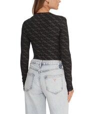 GUESS TEODORA Langärmliger Rundhalspullover mit Strasssteinen - Damenpullover