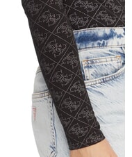 GUESS TEODORA Langärmliger Rundhalspullover mit Strasssteinen jetbla - Damenpullover - 4