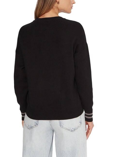 SILVIE LOGO Rundhalspullover mit Strasssteinen jetbla - Damenpullover