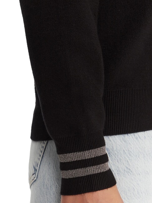 SILVIE LOGO Rundhalspullover mit Strasssteinen jetbla - Damenpullover