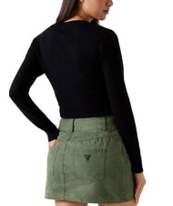 GUESS REYNA LOGO Rundhalspullover mit Applikationen - Damenpullover