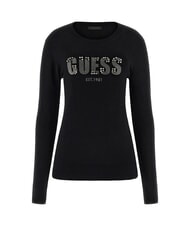 GUESS REYNA LOGO Rundhalspullover mit Applikationen jetbla - Damenpullover - 4