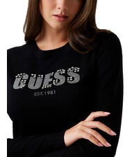 GUESS REYNA LOGO Rundhalspullover mit Applikationen jetbla - Damenpullover - 3