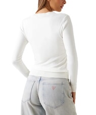 GUESS REYNA LOGO Rundhalspullover mit Applikationen cremwhi - Damenpullover - 2
