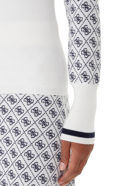 MOCK NECK AUBREY 4G Slim Fit Pullover 4 g Creme und Blau - Damenpullover