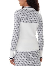 GUESS MOCK NECK AUBREY 4G Slim Fit Pullover 4 g Creme und Blau - Damenpullover - 2