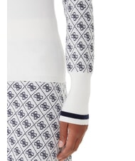 GUESS MOCK NECK AUBREY 4G Slim Fit Pullover 4 g Creme und Blau - Damenpullover - 4