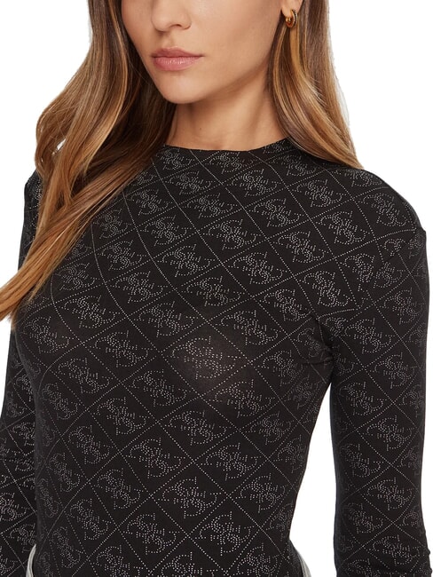 TEODORA Langärmliger Rundhalspullover mit Strasssteinen jetbla - Damenpullover