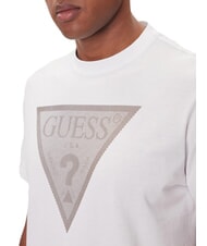 GUESS TRIANGLE LOGO Kurzarm-T-Shirt mit normaler Passform purweiß - Herren-T-Shirts - 3