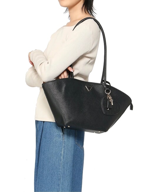 BOLENA Umhängetasche mit Herzanhänger SCHWARZ - Damentaschen