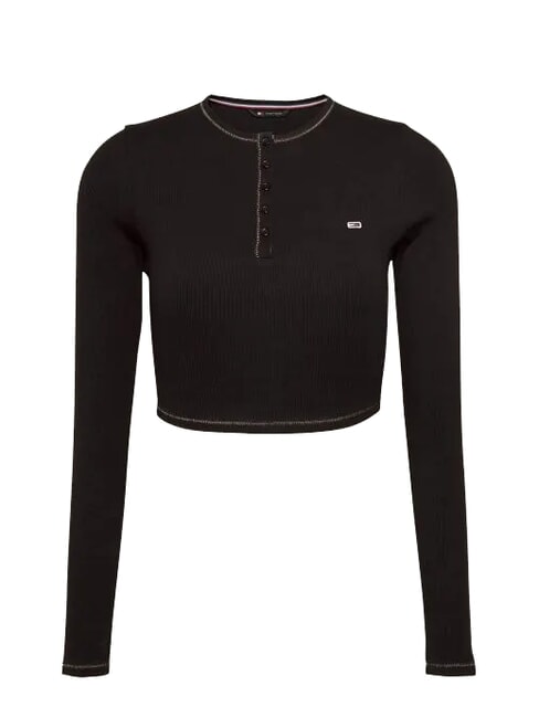 TH JEANS Serafino Spitze Schwarz - T-Shirts und Tops für Damen