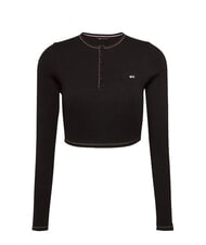 TOMMY HILFIGER TH JEANS Serafino Spitze Schwarz - T-Shirts und Tops für Damen - 3