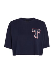 TOMMY HILFIGER TH JEANS T Baumwoll-T-Shirt dunkle Nachtmarine - T-Shirts und Tops für Damen - 4