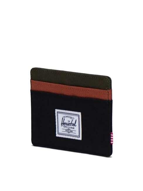 CHARLIE  Flacher Kartenhalter Schwarz/Efeugrün/Chutney - Brieftaschen Damen