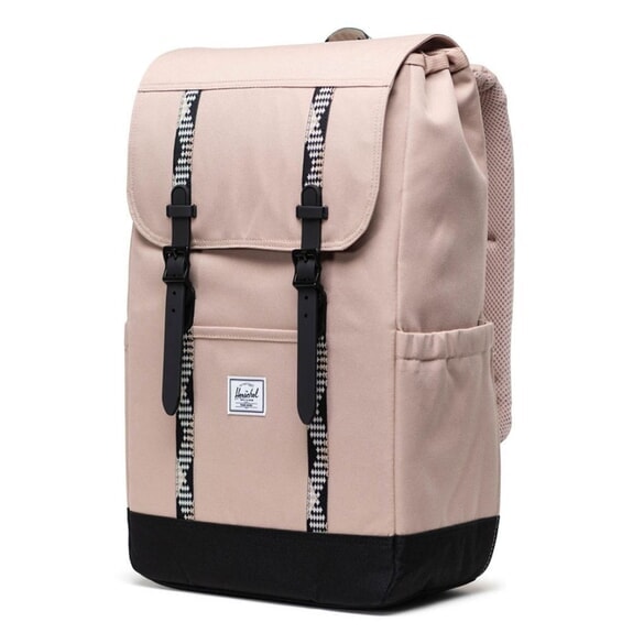 RETREAT Rucksack helles Taupe/Schwarz - Rucksäcke für Schule &amp; Freizeit