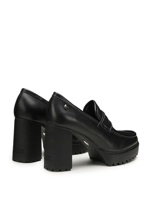 JAGGER 4107 Loafer aus Leder mit hohem Absatz Schwarz - Damenschuhe