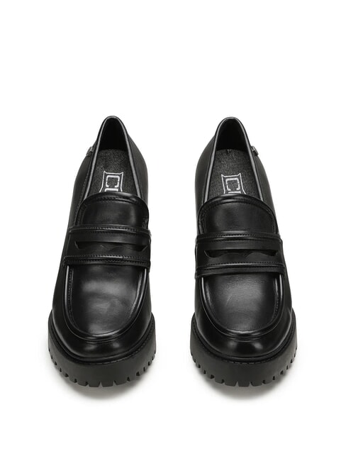 JAGGER 4107 Loafer aus Leder mit hohem Absatz Schwarz - Damenschuhe