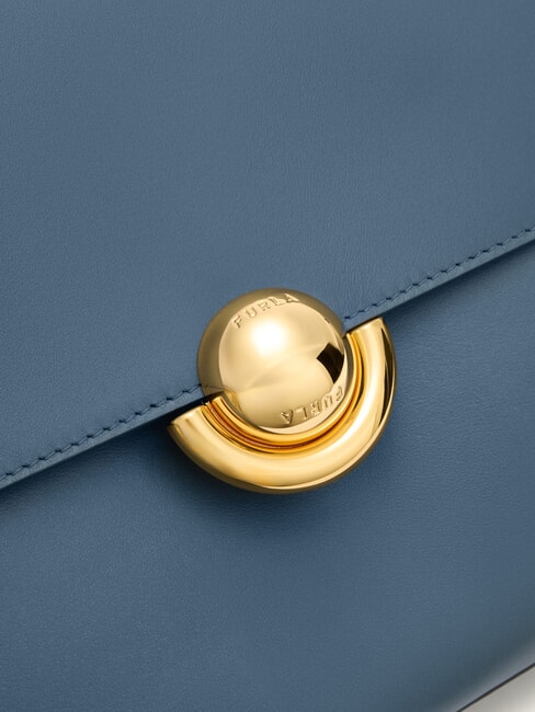 DOMUS  Umhängetasche, Leder grau blau - Damentaschen