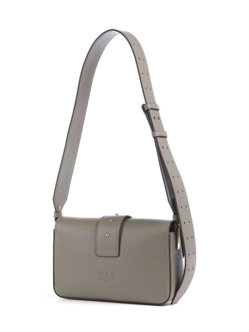 LOVE ONE SLOUCHY Mini-Umhängetasche aus Leder Walnuss-Antikgold - Damentaschen