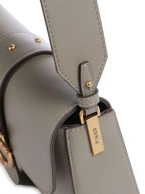 LOVE ONE SLOUCHY Mini-Umhängetasche aus Leder Walnuss-Antikgold - Damentaschen