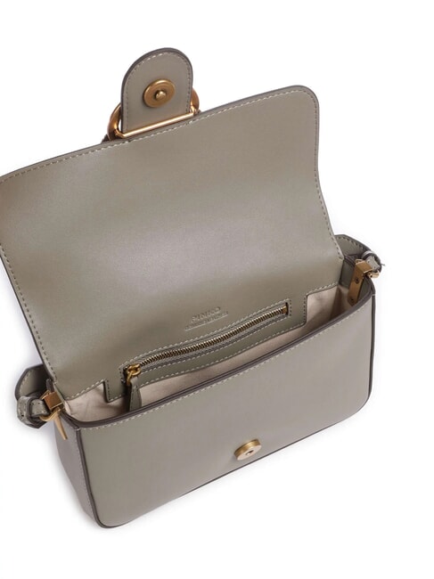 LOVE ONE SLOUCHY Mini-Umhängetasche aus Leder Walnuss-Antikgold - Damentaschen