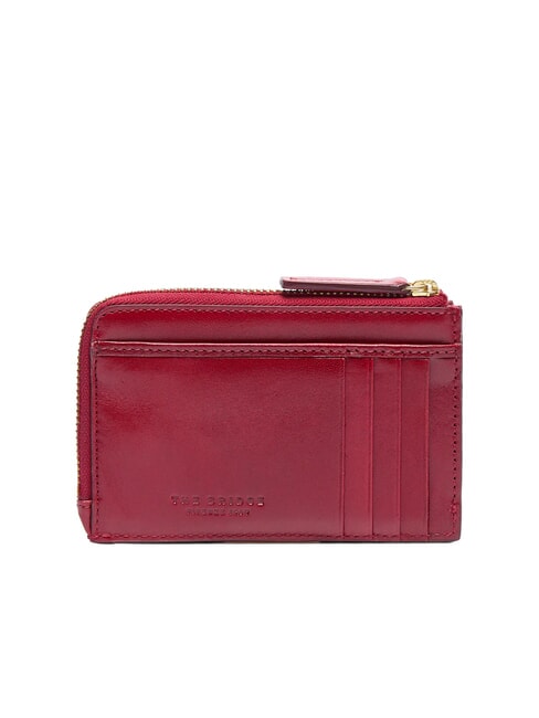 STORY Flaches Kartenetui aus Leder mit Reißverschluss Johannisbeere / Gold - Brieftaschen Damen