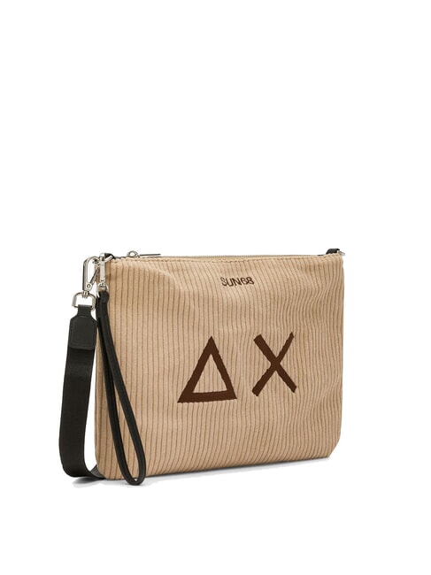 CORDUROY Clutch mit Handgelenk- und Schultergurt Beige - Damentaschen