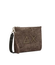 SUN68 VELVET Clutch mit Polyserin und Schultergurt Dreck - Damentaschen - 2