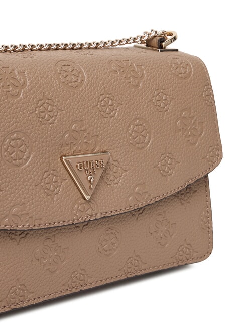 CRESIDIA II Umhängetasche mit Überschlag Logo in dunklem Taupe - Damentaschen