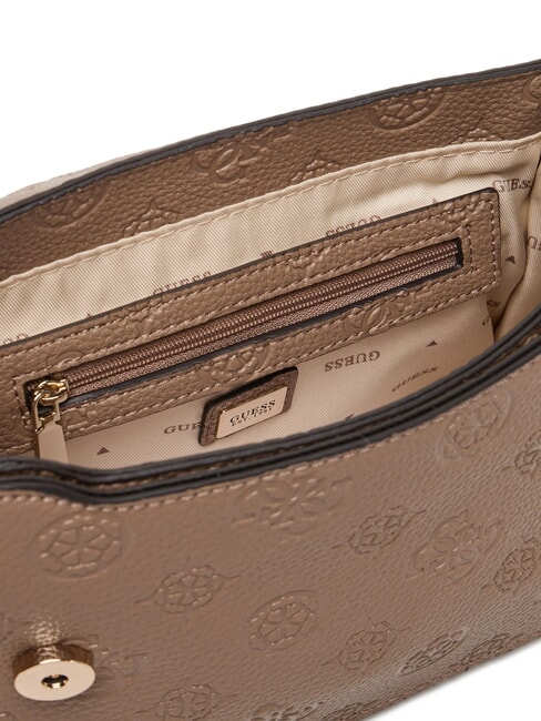 CRESIDIA II Umhängetasche mit Überschlag Logo in dunklem Taupe - Damentaschen