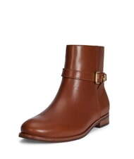 RALPH LAUREN BROOKE 2 Niedrige Lederstiefeletten mit Schnalle Lauren Tan1 - Damenschuhe - 3