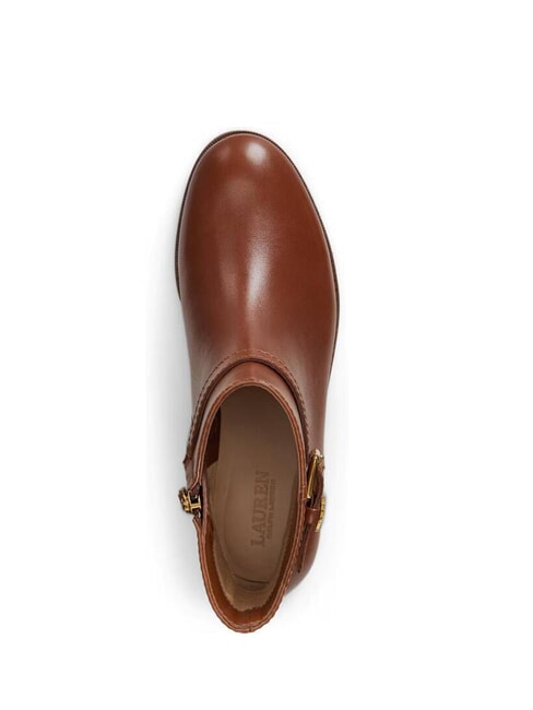 BROOKE 2 Niedrige Lederstiefeletten mit Schnalle Lauren Tan1 - Damenschuhe