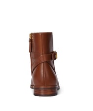 RALPH LAUREN BROOKE 2 Niedrige Lederstiefeletten mit Schnalle Lauren Tan1 - Damenschuhe - 5
