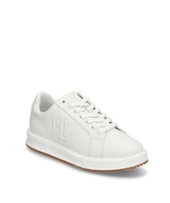 RALPH LAUREN AINSLEY Leder-Sneaker mit gesticktem Logo weiches Weiß - Damenschuhe - 3