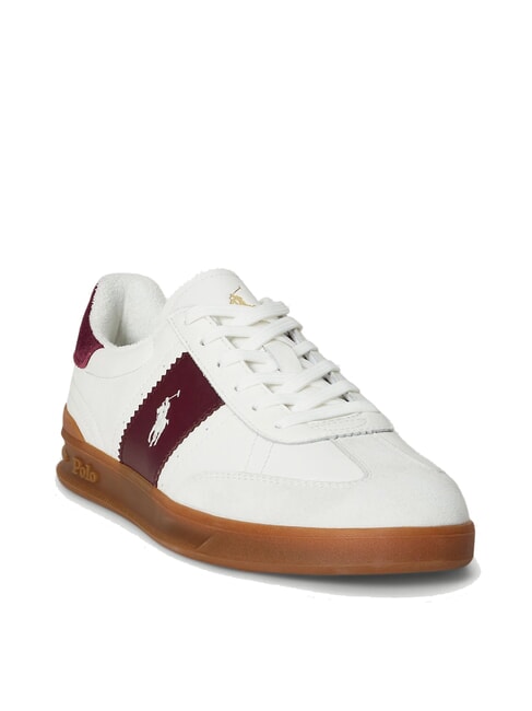 HERITAGE AERA Leder-Sneakers cremewei&szlig;/weinrot - Herrenschuhe