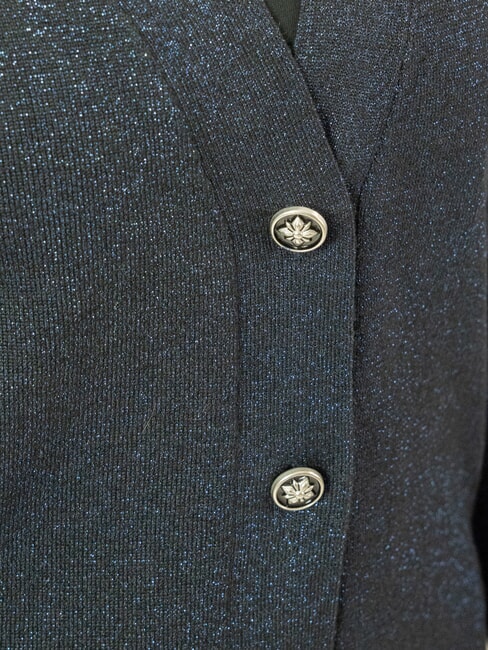 PEACEFUL Lurex-Cardigan mit Knöpfen Navy blau - Damenpullover