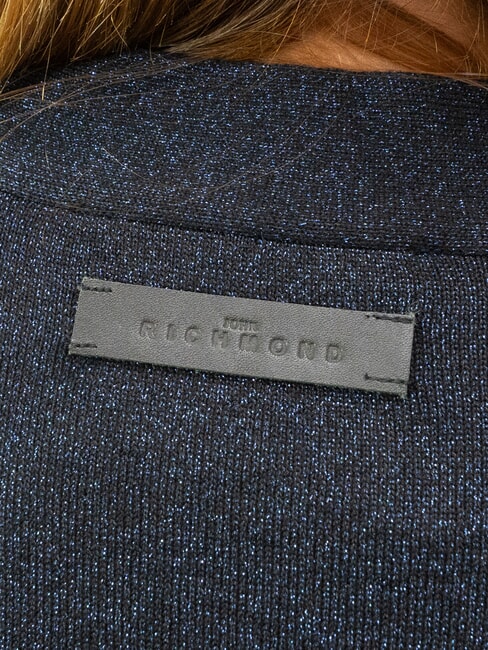 PEACEFUL Lurex-Cardigan mit Knöpfen Navy blau - Damenpullover