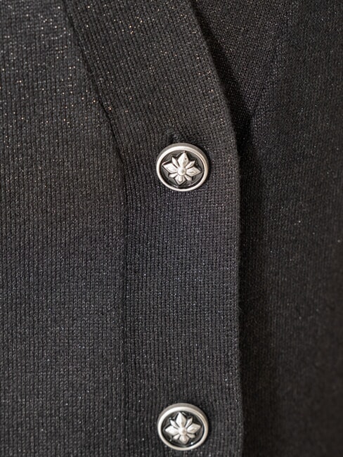 PEACEFUL Lurex-Cardigan mit Knöpfen Schwarz - Damenpullover