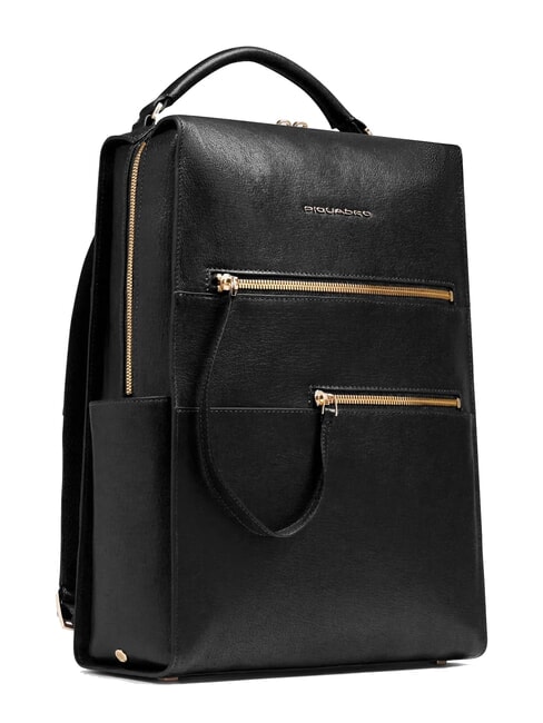 W140 Damen-Lederrucksack f&uuml;r 14-Zoll-Laptop Schwarz - PC-Rucks&auml;cke