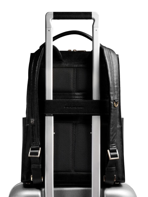 W140 Damen-Lederrucksack f&uuml;r 14-Zoll-Laptop Schwarz - PC-Rucks&auml;cke