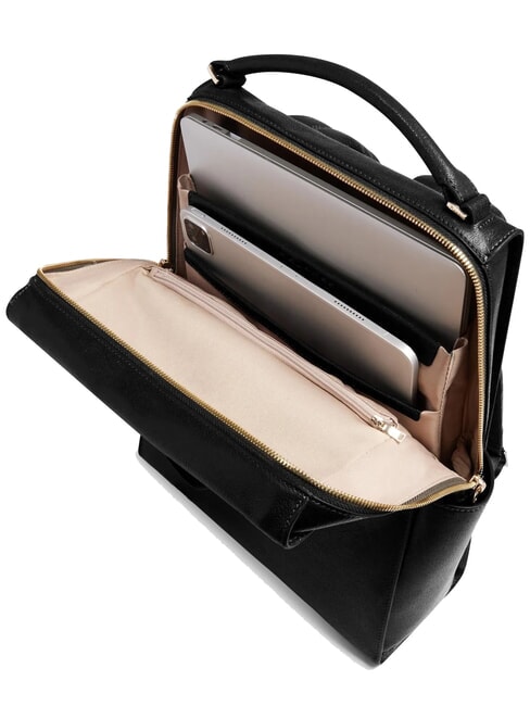 W140 Damen-Lederrucksack f&uuml;r 14-Zoll-Laptop Schwarz - PC-Rucks&auml;cke