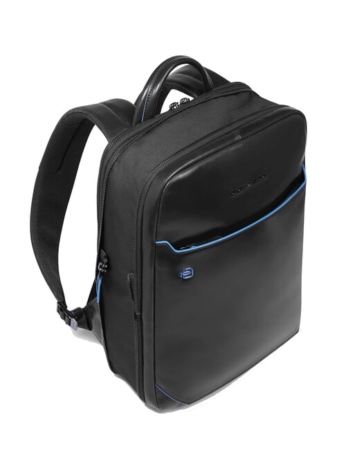 BLUE SQUARE 14" Laptop-Rucksack aus Leder Schwarz - PC-Rucksäcke