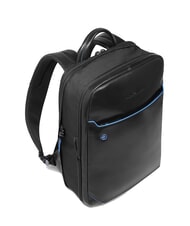 PIQUADRO BLUE SQUARE 14" Laptop-Rucksack aus Leder Schwarz - PC-Rucksäcke - 3