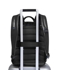 PIQUADRO BLUE SQUARE 14" Laptop-Rucksack aus Leder Schwarz - PC-Rucksäcke - 4